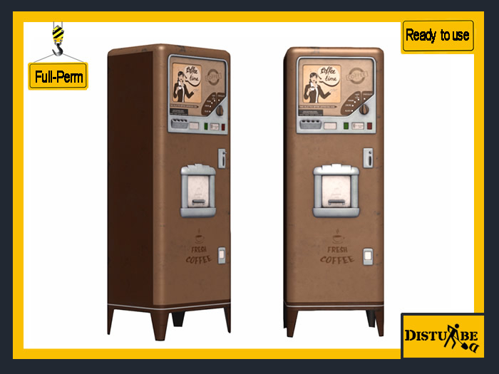 Second Life Marketplace DisturbeD Vintage Coffee Vending Machine